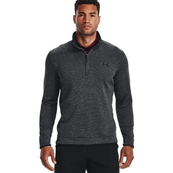 Under Armour Mens XL Storm Gear 1/4 zip up Pullover Sweatshirt Black Spacedye - Picture 1 of 12
